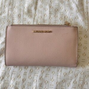 Michael Kors Leather Blossom travel wristlet
